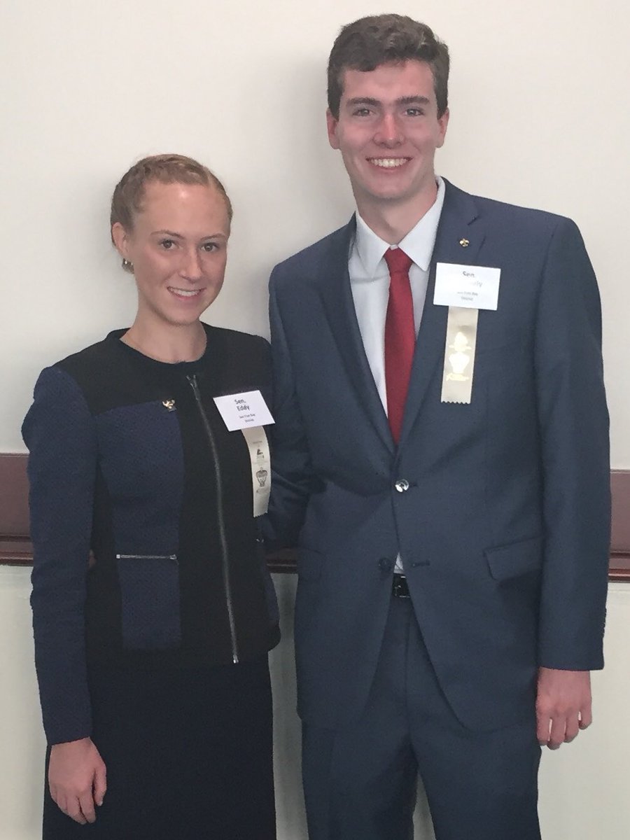 Executive Director Wunn charges Congress Finalists: “to model for legislators what we think fair and democratic debate should look like in this country.”

Senator Eddy and Senator McFeely are honored to accept the challenge! 
Thank you!
@StennisCenter 
@speechanddebate 

#Nats18