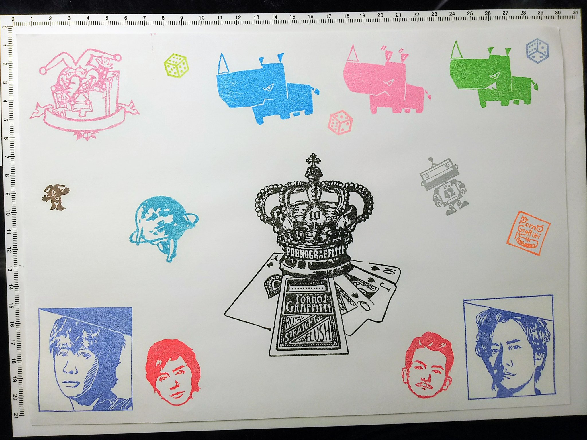 櫻井りゅーの ポルノグラフィティさんが大好きなのでツアーロゴやツアーマスコットなんかもひそかに彫ってたりします ポルノのライブは最高ですぞ ｑd 消しゴムはんこ ポルノグラフィティ ほるナビ T Co Hbxdmbevqi Twitter