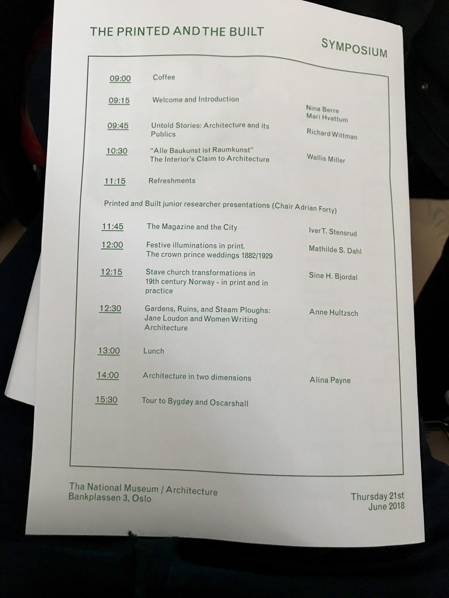 printedbuilt's tweet photo. The Printed and the Built final symposium in full swing: Wallis Miller talking about Baukunst as Raumkunst https://t.co/mG45cTM92I