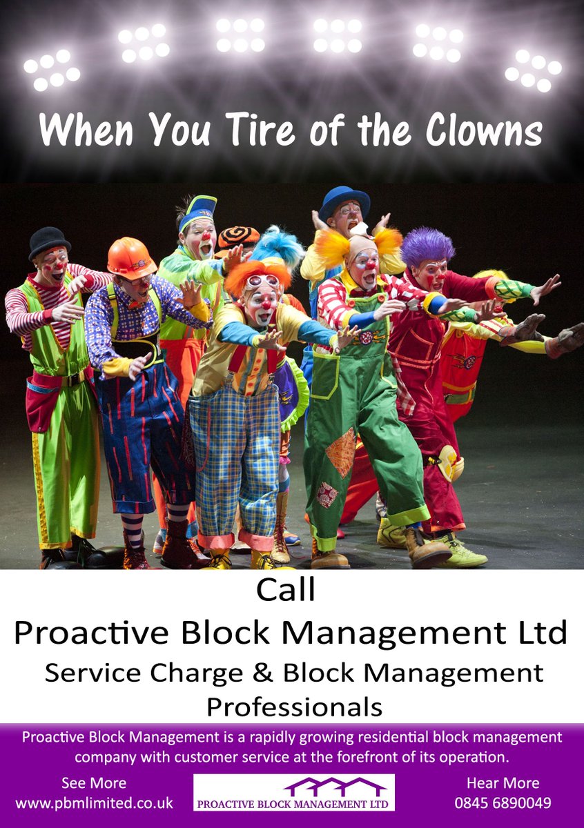 We've been asked to put an advert a local schools program for a Circus they are hosting. Thought we'd keep with the Circus theme. #betterblockmanagement