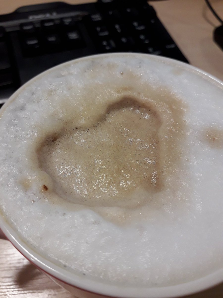 JulieWrightLDS's tweet photo. My wonderful colleague and friend @Andreagail0503 loves me. Look at the heart she made on my cappuccino #feelspecial #thinkitwasanaccident https://t.co/cm4hCoi0eA