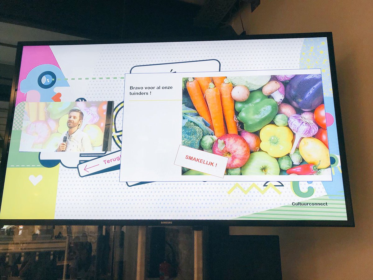 cultuurconnect's tweet photo. “Bedankt aan iedereen die mee gewerkt heeft aan een vruchtbare moestuin van projecten. Voor al het advies en alle expertise, aan alle samenwerkingspartners bedankt” @BeutenBart #cafeconnect2018 https://t.co/KaA0ht1gF2