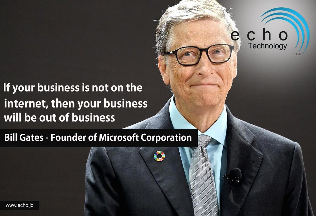 EchoTechnology1's tweet photo. Don't let your business become out of business
#Echo_Technology #Jordan #bill_gates #internet #business
#ايكو_تكنولوجي #الاردن https://t.co/yt3kmuatbQ