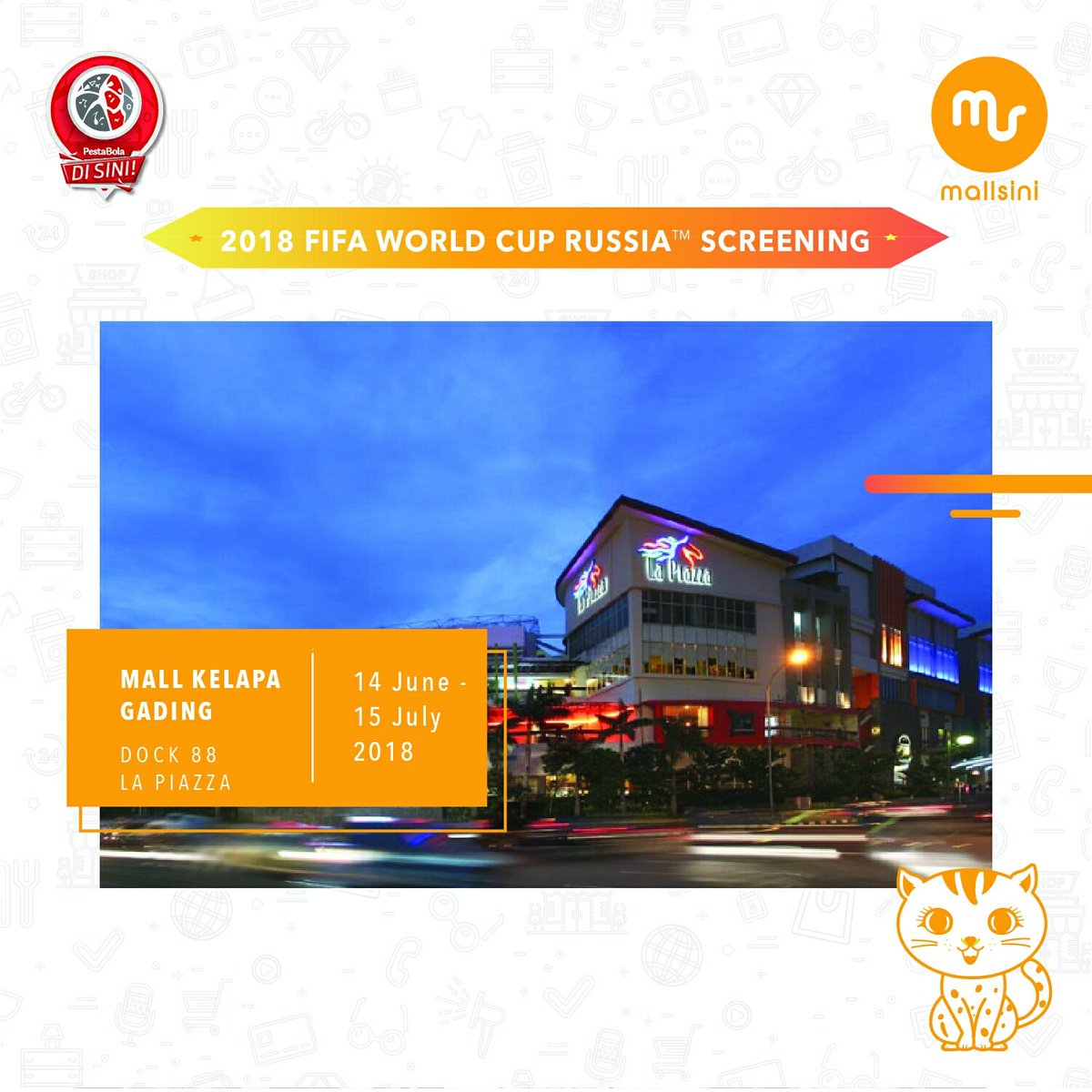 Mallsini_id's tweet photo. Hi mall-goers, yuk ikut rasakan keseruan Pesta Bola Piala Dunia 2018! Lsg dtg aja ke MKG untuk nonton dan mendukung tim idola kamu!
#pestabola2018 #pialadunia2018 #serunyapestabola2018 #nontonbola #mallsiniapp #mallsini #ngemallseru #pestabolamkg #mkgevent https://t.co/v1xqeFW7Tq