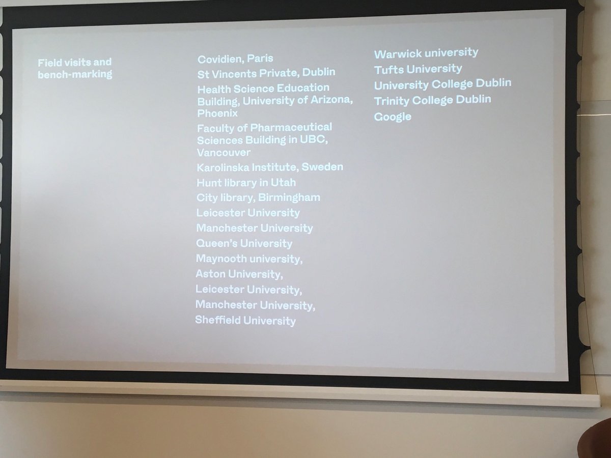 johncoxnuig's tweet photo. Great list of benchmarking sites for anyone seeking inspiration for a new library building project #liblearningspaces @RCSILibrary @nuiglibrary @nuigalway @CELTnuigalway https://t.co/jey01TgW05