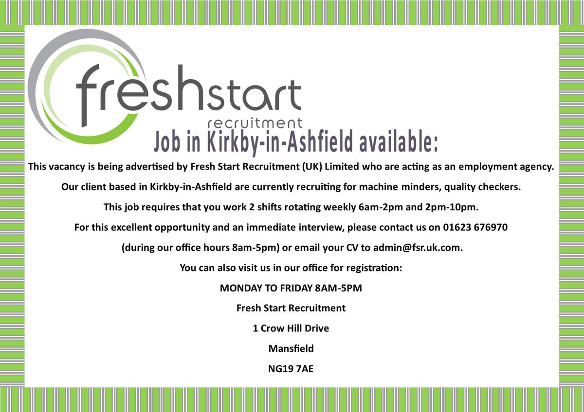 Fresh Start Recruitment tweet media