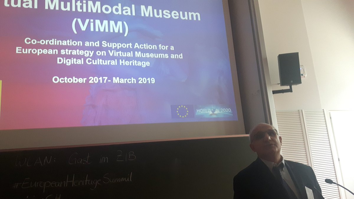 Marinos from CUT presents @ViMMuseum at the conference 'Visions on Cultural Heritage and on Digital  Platforms' #EuropeanHeritageSummit #visionCH #digitalMuseum