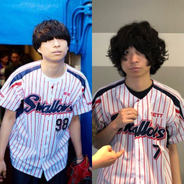 あある はー なんて素敵なの 短髪サラサラヘアーでも クルクルパーマネントでも 3年経った今でも変わらず こんなにユニフォームが似合う バンドマン見たことないよ 惚れ惚れしちゃうッ せめても 私は クリープのライブtシャツ 着ている時だけでも