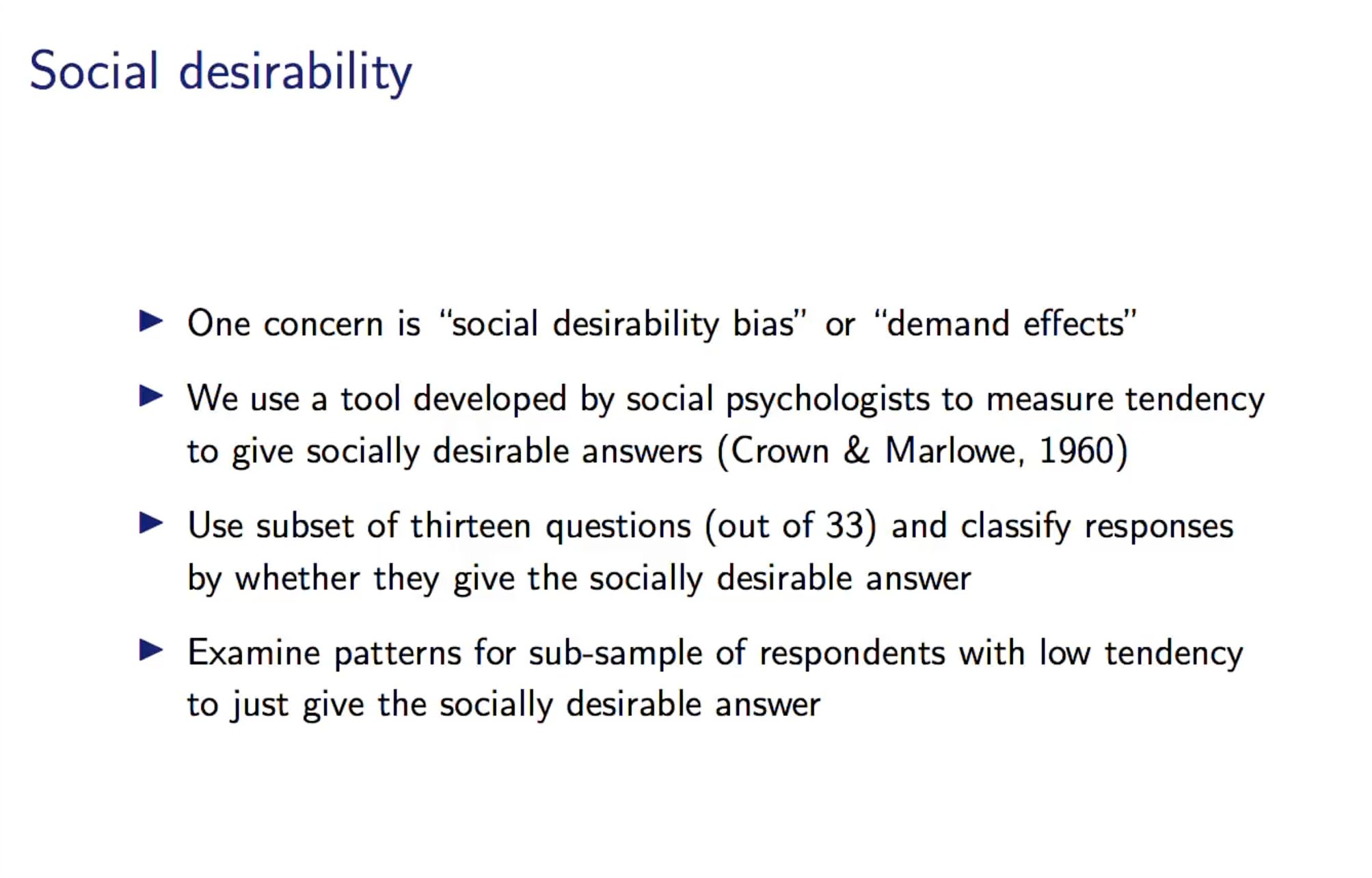 טוויטר Matthew Jukes בטוויטר How To Check Whether Impact On Attitudes Is Due To Social Desirability Bias Examine Results By Sub Groups According To Baseline Tendency To Give Socially Desirable Responses A