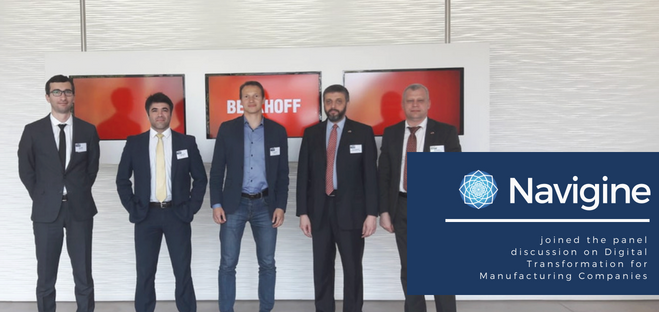 Navigine's tweet photo. On June 11th Oleg Demidov provided presentation and joined the panel discussion on Digital Transformation for Manufacturing Companies hosted by Beckhoff Automation in Bielefeld, Germany. #Navigine #DigitalTransformation https://t.co/kIlUAmMntx
