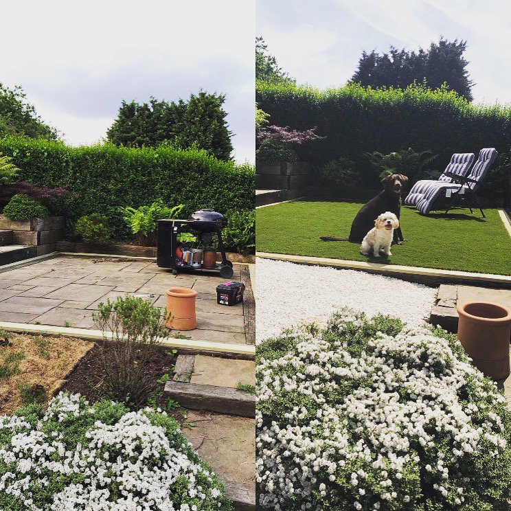 Selectgrass's tweet image. A great before and after shot from an artificial grass job done by ‘Artificial Grass For Less’ using our 35mm code 093 🌷 #artificialgrass #trade #supplier #landscape #landscapers #landscaping #landscaper #gardeninspiration #artificialturf