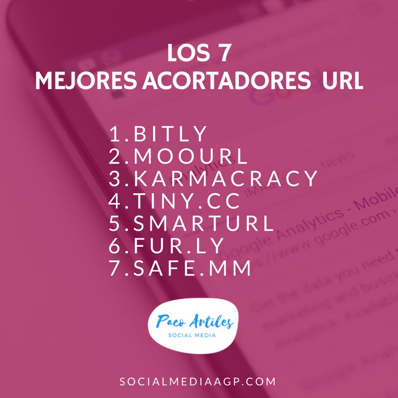 pacoartil's tweet photo. Ya estamos a Jueves y si no utilizas ningún #acortador de enlaces para hacer más bonitas tus publicaciones, hoy te traigo los que para mi son los 7 mejores.

Yo utilizo Bitly cada día 😆👍

¿Cuál utilizas tu? 🧐

#MarketingDigital #SocialMedia #RedesSociales https://t.co/v1bFVHW4iT