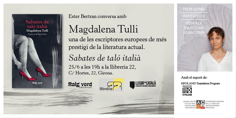 I dilluns 25 a la 22!! <a href="/LLIBRERIA22/">LLIBRERIA 22</a> amb Magdalena Tulli i Ester Bertran 

«La perfecta prosa literària de Tulli és un laberint de significats inesgotables.»

Marek Zaleski
