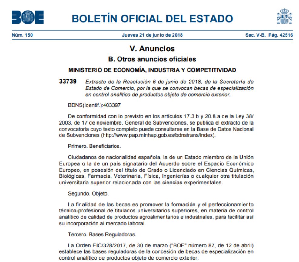 uremplea's tweet image. Convocadas 24 #becas  de especialización en #ControlCalidad de productos objeto de #ComercioExterior #Química #Ingeniería y + 👉bit.ly/2lmm09n