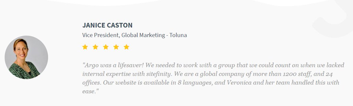ArgoVenturesDg's tweet image. Wonderful testimonial from one of our latest clients. Great job team 😊
 #SitefinityCMS #testimonial #ArgoTeamFTW