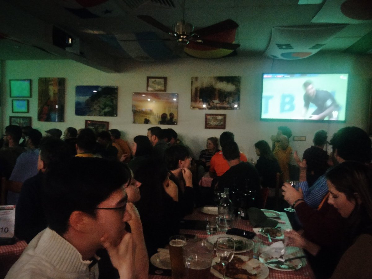 Watching #DENAUS in an Italian restaurant... #WorldCup