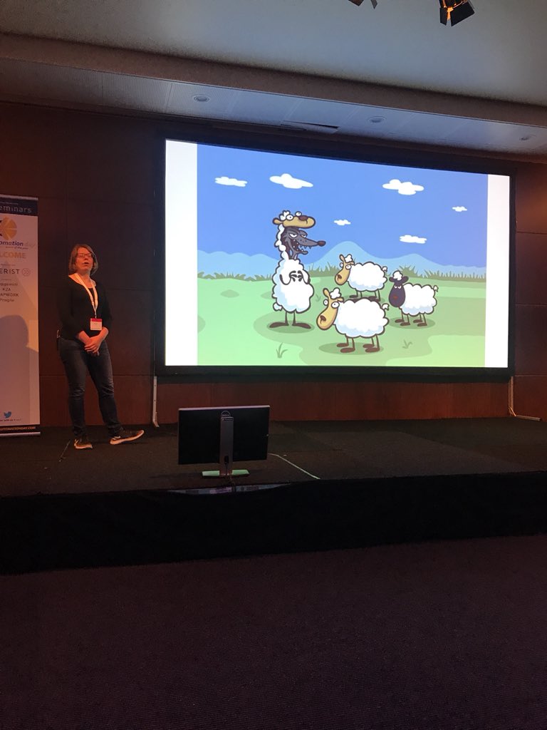ard_kramer's tweet photo. The flaky tests are the wolves between the sheep @amyjph #tadnl https://t.co/IeGP1qYCua