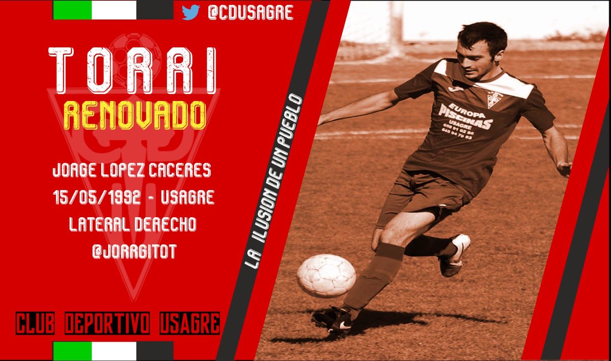 RENOVACIÓN!!! Hoy es el turno de Torri. Carácter y rapidez son sus señas de identidad. Un cerrojo en la banda derecha del equipo. Encantados de que siga defendiendo al CDU!!! Grande <a href="/jorrgitot/">jorge lopez caceres</a> #VamosCDU