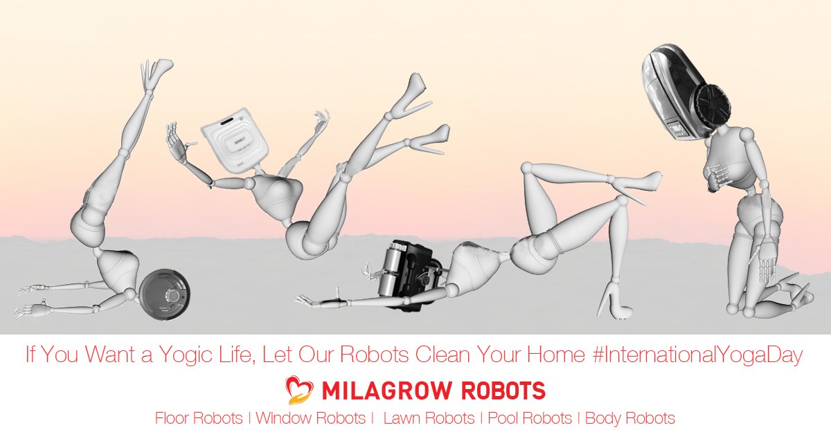 skmrobotics's tweet image. If you want a yogic life, Let our robots clean your home #InternationalYogaDay
#MilagrowRobots #FloorRobots #Robovacs #CleaningRobots #RoboticVacuumCleaner #VacuumCleaner #FloorCleaner