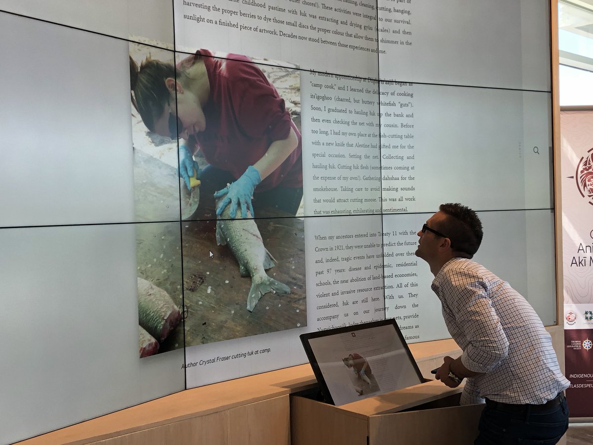 Strut_Creative's tweet photo. Testing the @CanGeo #IndigAtlas on the @googlecanada #GoogleWall at @50SussexEvents to prep for today’s launch with @melaniejoly https://t.co/6xyWklJCE2