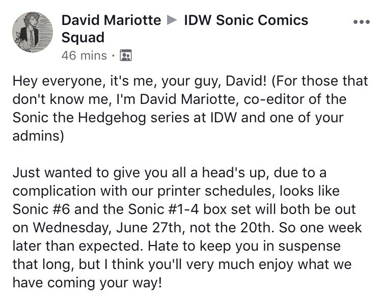 SonicSourceBlog's tweet photo. Issue #6 and Box Set Delayed!
#Sonic #SonicComics #IDWSonic #SonicSource #SEGA #IDW https://t.co/XuQIDIHGlc https://t.co/PRSzViEA10