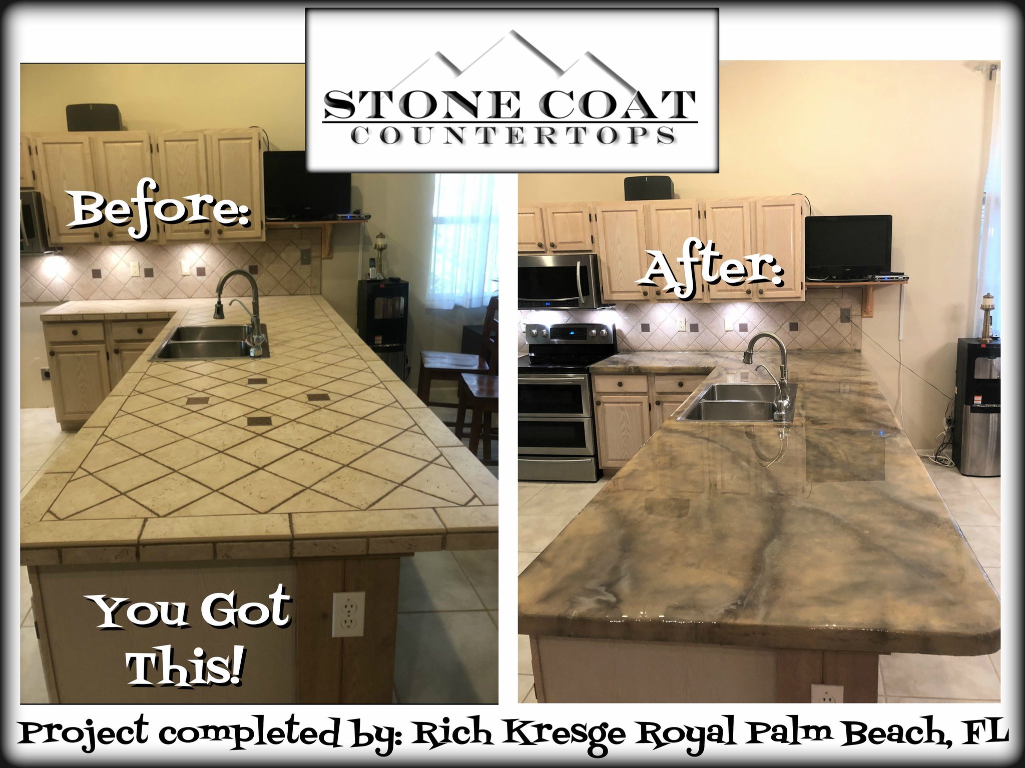 stonecoatcountertops on X: We wanted to share this outstanding tile  countertop transformation using Stone Coat Countertop Epoxy. What a great  change and no more grout lines!! #stonecoatcountertops #epoxy  #epoxycountertops #tiletransformation #diyepoxy