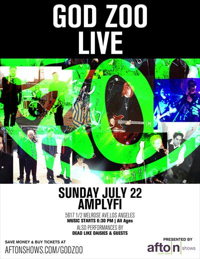 GodZooMusic's tweet photo. 7/22 all ages. @ amplify on melrose

Show time depends on how many tix each band sells.
We sell most we get whatever time slot we want.

Online tix at 

https://t.co/EVeO81C2ZW

Promo Code: GOD024 - $2.00 Off Online.
Expires on 06/23/2018. https://t.co/JeWxNXxAC6