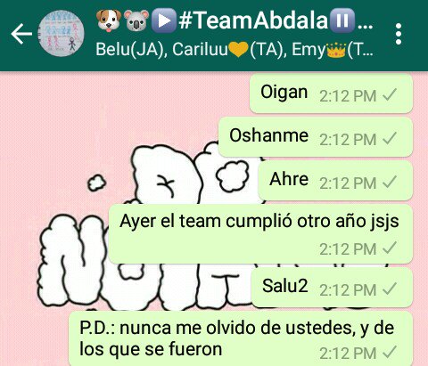 shai_dio's tweet photo. Ayer el #TeamAbdala cumplió otro año.
Quedó casi en el olvido, varias personas salieron y otras entraron.
Jamás olvidaré los buenos momentos que pasé en este grupo 💚
@TeamAbdala @JulianAbdala https://t.co/m3rbeafg6Q
