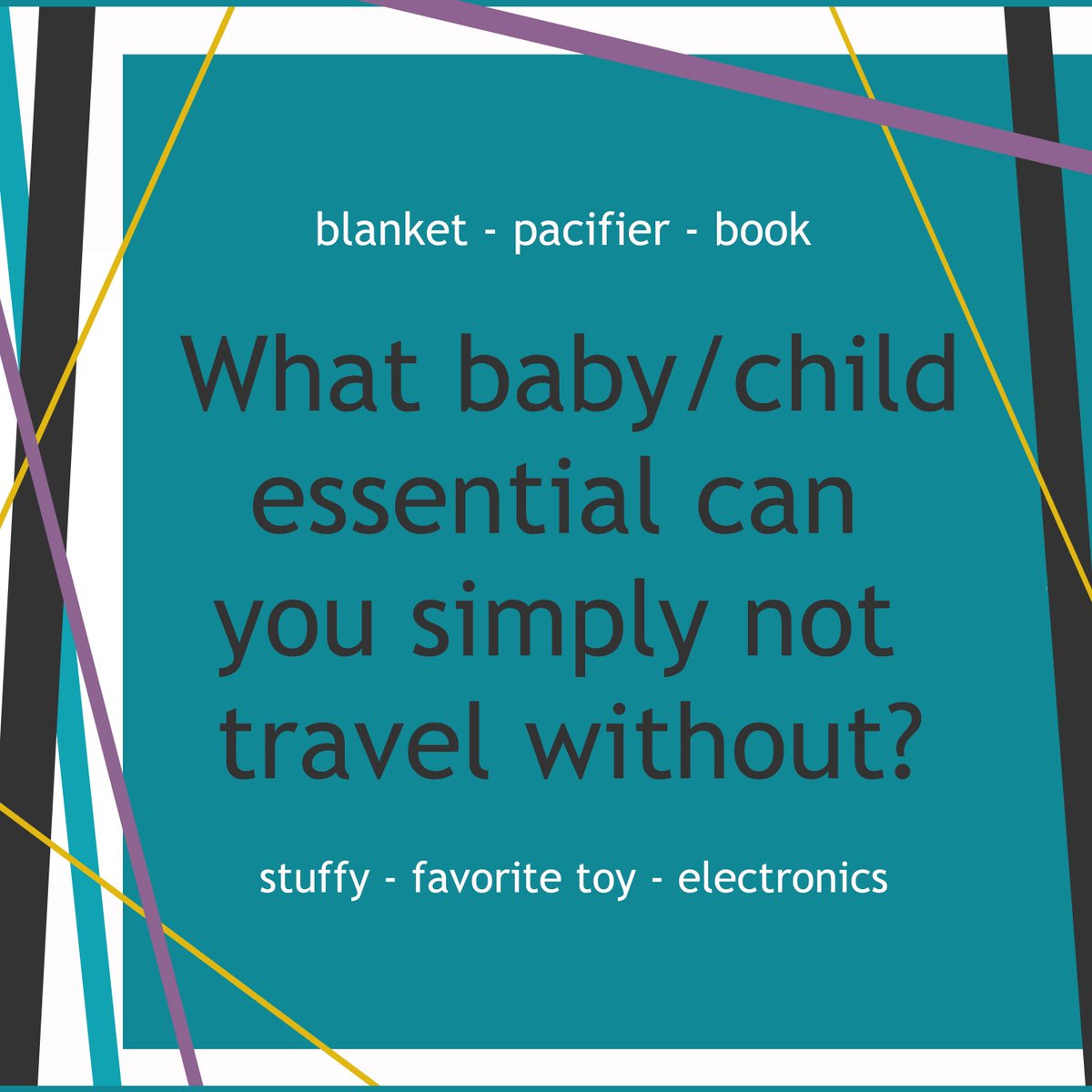 BabyQuipCorp's tweet photo. What do you think makes traveling with children easier? Do you have a travel essential for baby that you absolutely can't leave home without? Tell us about it! #travelwithbaby #travelwithkids #familytravel #travelhappy #pacifier #tagblanket #favoritetoy https://t.co/puO0lxPBeB https://t.co/g190DlsIJ5