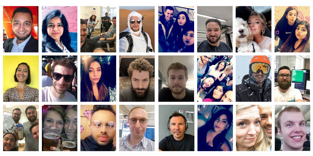 TreatwellTech's tweet photo. In honour of #SelfieDay here's a little collage of selfies from the team here @TechAtTreatwell... Enjoy 😊 https://t.co/byXv14zI2s