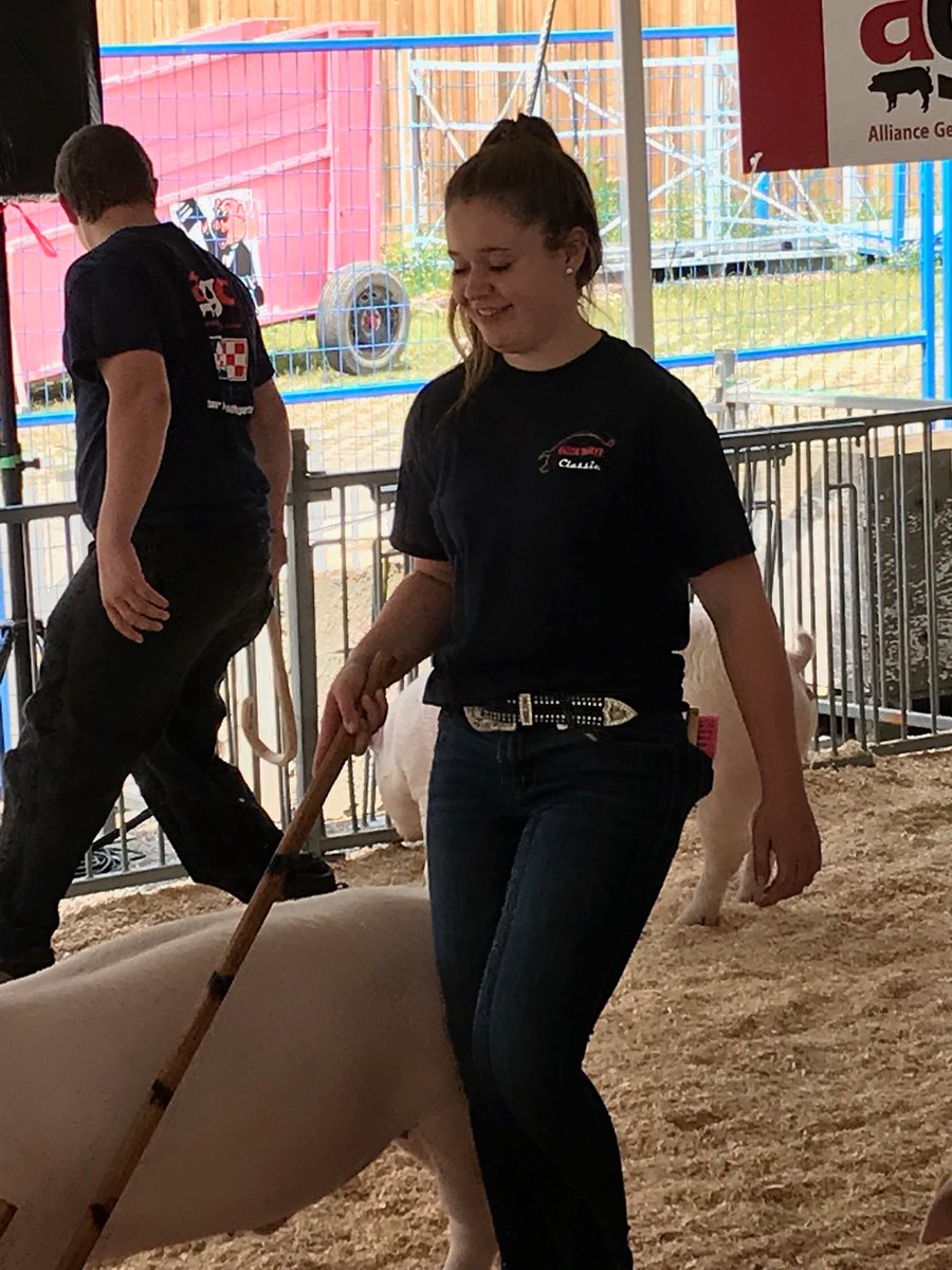 gregsimpson72's tweet photo. Showing her Hypor pig at the #baconmakerclassic. ⁦@HendrixGenetics⁩ https://t.co/BAPSG1KMlb