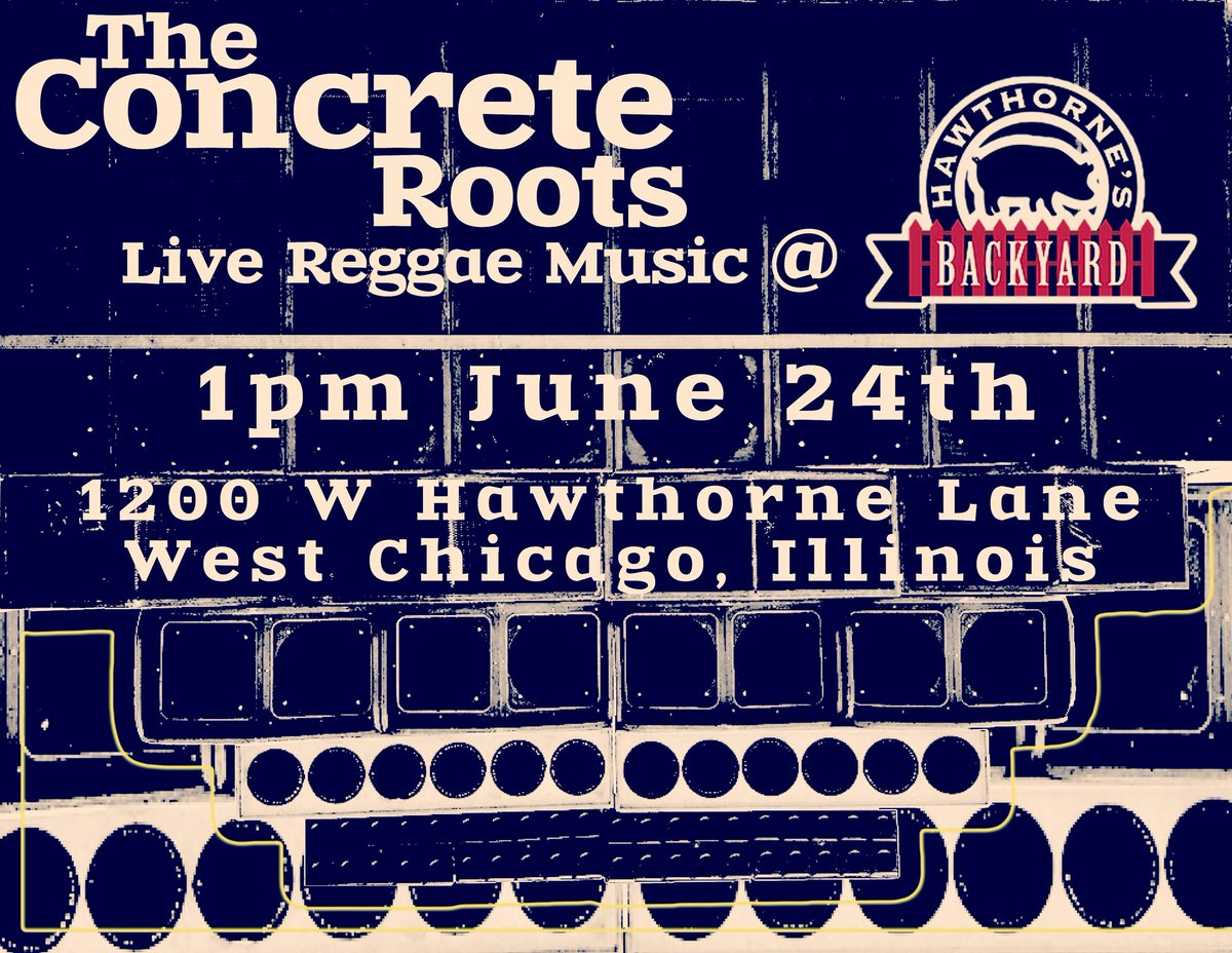 This Sunday!! Come though!!
<a href="/knowee83/">Noel Velasquez</a> <a href="/RolanVelasquez/">Rolan V.</a>
#ChiTownReggae #ChicagoReggae  #RootsRockReggae #SundayFunday #BloodyMarys #HawthornesBackyard #TheConcreteRoots