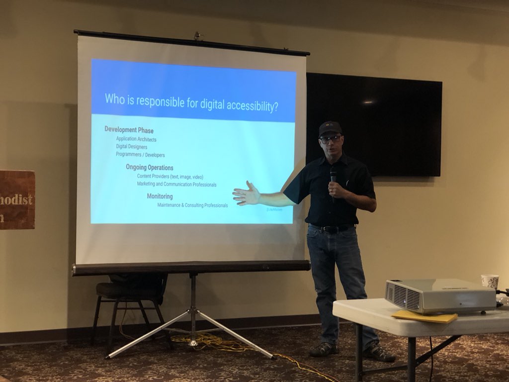 FPRAPensacola's tweet photo. We’re talking digital & web accessibility with Jay Massey @JayMassey today at our FPRA Pensacola June meeting. #purposeinPR #FPRA_Balance https://t.co/9LBnftCmwA
