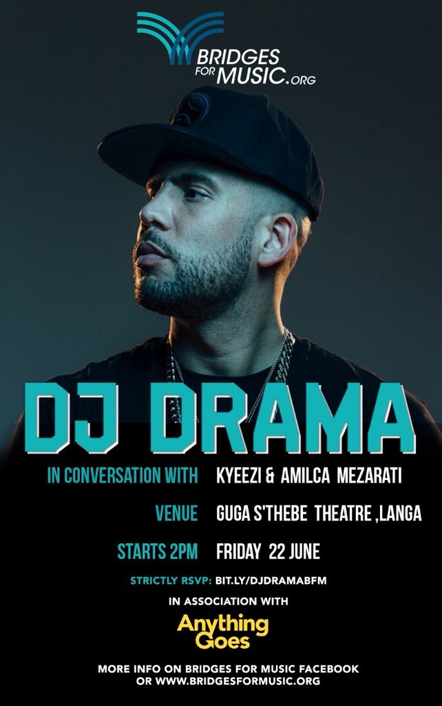 WestWingAcademy's tweet photo. ⚡️@DJDrama converses with @AmilcaMezarati about music and culture amongst other topics at @bridgesformusic tomorrow https://t.co/E51G2WkLVi