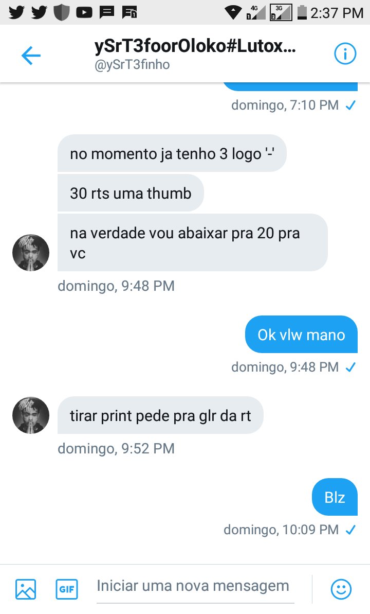 Galera go 20 Rt Para O @ySrT3finho Me Fazer Uma Thumb