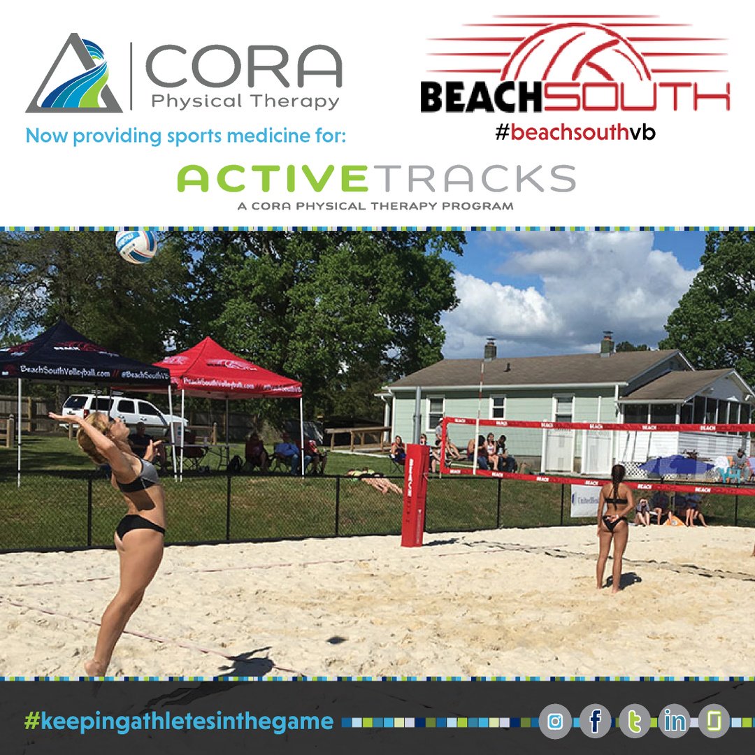 CORAPTherapy's tweet image. Our #ActiveTracks community continues to grow. We are proud to announce our Sports Medicine partnership with @BeachSouthVB. From #preparation #rehabilitation to #recovery, CORA PT will have you covered. #keepingathletesinthegame 💙💚🙌🏻🏐