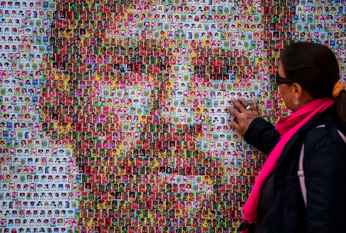 brfootball's tweet photo. Leo Messi made out of hundreds of football stickers 😍 https://t.co/0y254ZkbEJ