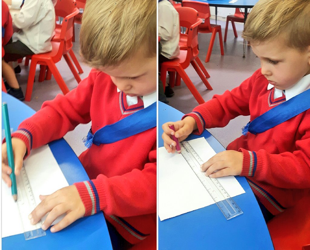 ysgolbrynhedydd's tweet photo. #YBHNURSERY what keen, young learners we have.Choosing to practice their numbers and discovering how to use a ruler to draw straight lines. Absolute super duper work!πππ #DIAIUTF #YBH #nurserypm #numberformation #usingaruler #discoveringnewskills #mathsinclass #numbersarefun https://t.co/QucIHwiYy2