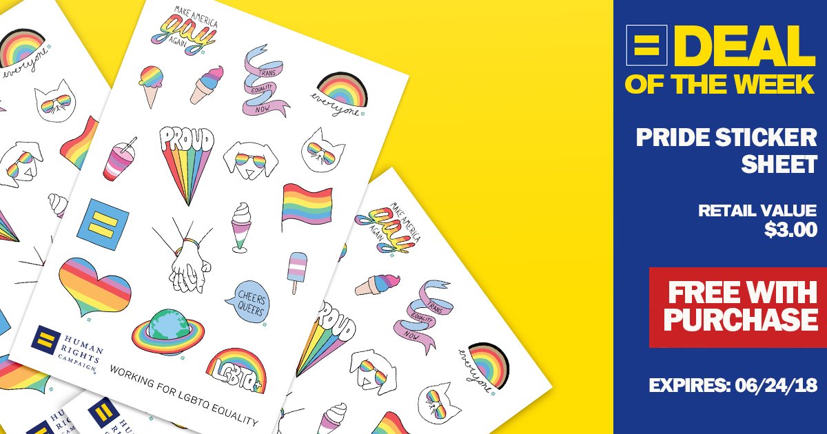 Deal of the Week - Pride Sticker Sheet - Retail Value $3.00 - Free with Purchase - Expires: 06/24/18