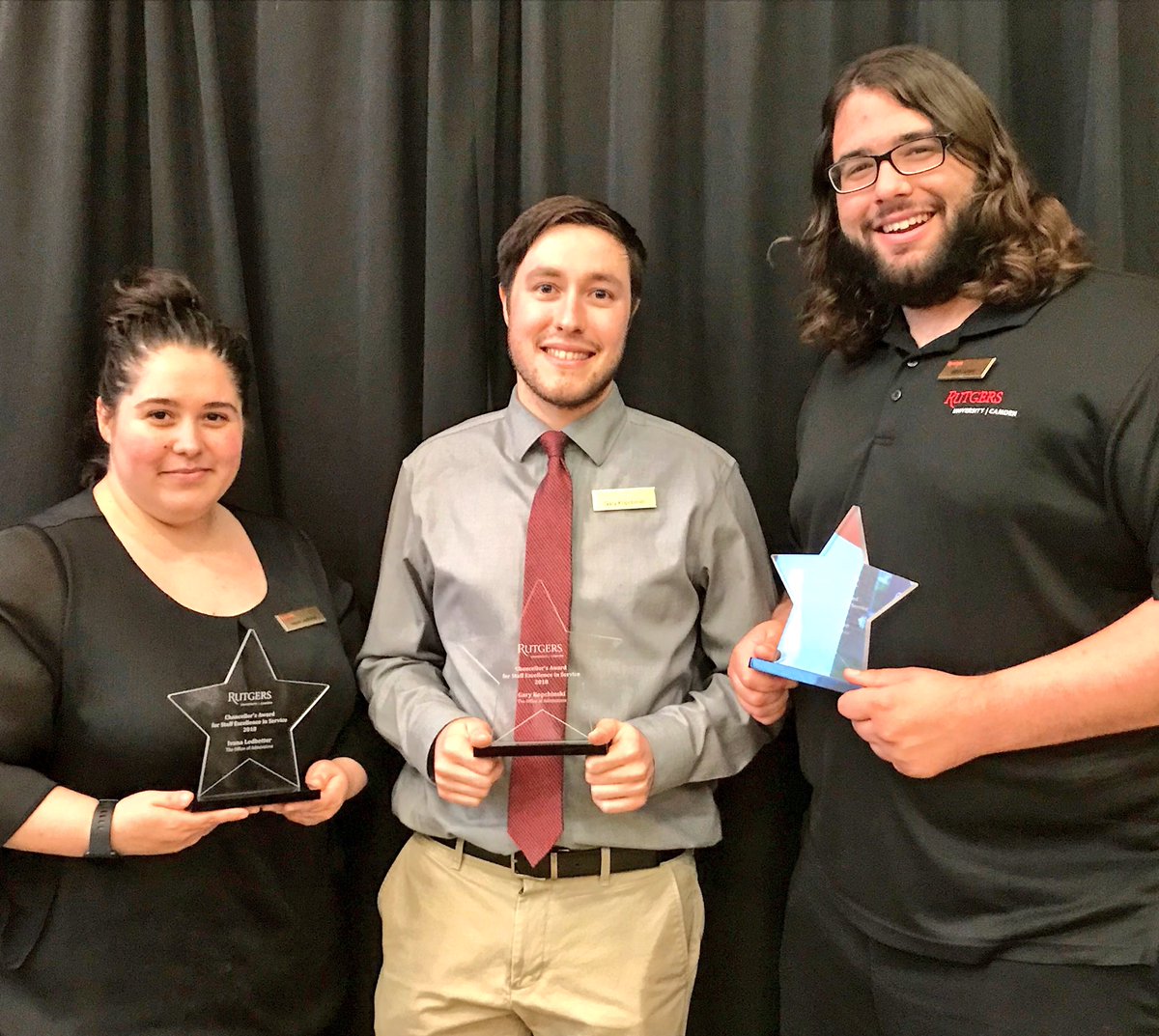It’s an exciting day for the @RUCamdenApply team! We received the Chancellor’s Award for Staff Excellence in Service for our enrollment growth and successful events over the last year.  #AwardWinners #StaffExcellence #RutgersCamden