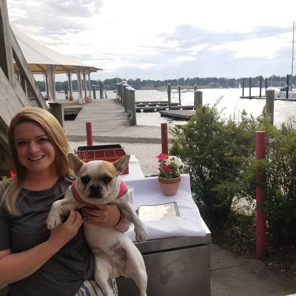 DeWolfTavern's tweet photo. Meet Persephone, one of our pet regulars! Our patio is pet friendly if yours is! Also, Lauren is at the outside bar today!🤗 Can't go wrong with these two! #winningcombo💯🏆 #petfriendly #outsidepatio #sunsout #meetmeatthebar #dewolftavern #bythewater https://t.co/qMWNpKEh5o