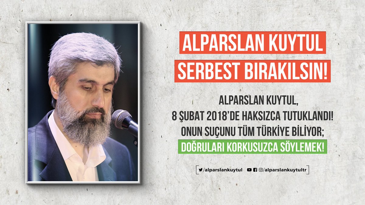 alparslankuytul's tweet photo. Onun suçunu tüm Türkiye biliyor; doğruları korkusuzca söylemek!
AlparslanHocam SerbestKalsın https://t.co/STp5rnnDt1