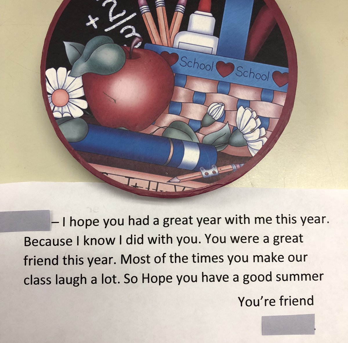 Grade5_lms's tweet photo. This brought a smile to my face. One of my students wrote a note to every student in the class to finish out the year! #kindnesscounts #friendshipmatters https://t.co/cs9OU2NgqU