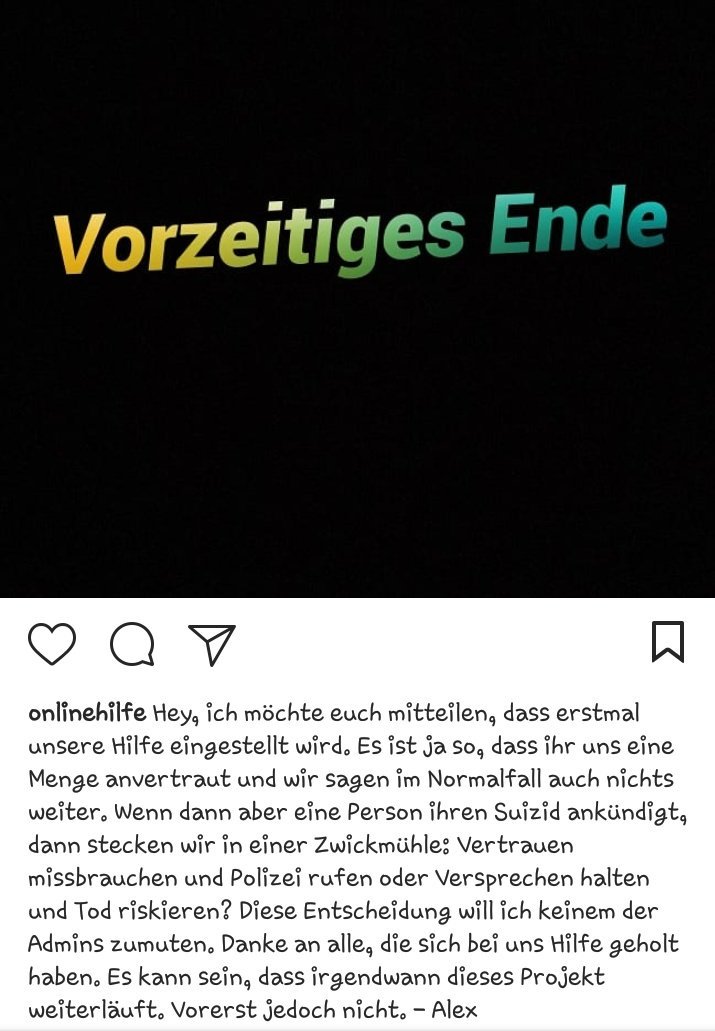 Unsere Hilfe ist vorerst eingestellt.