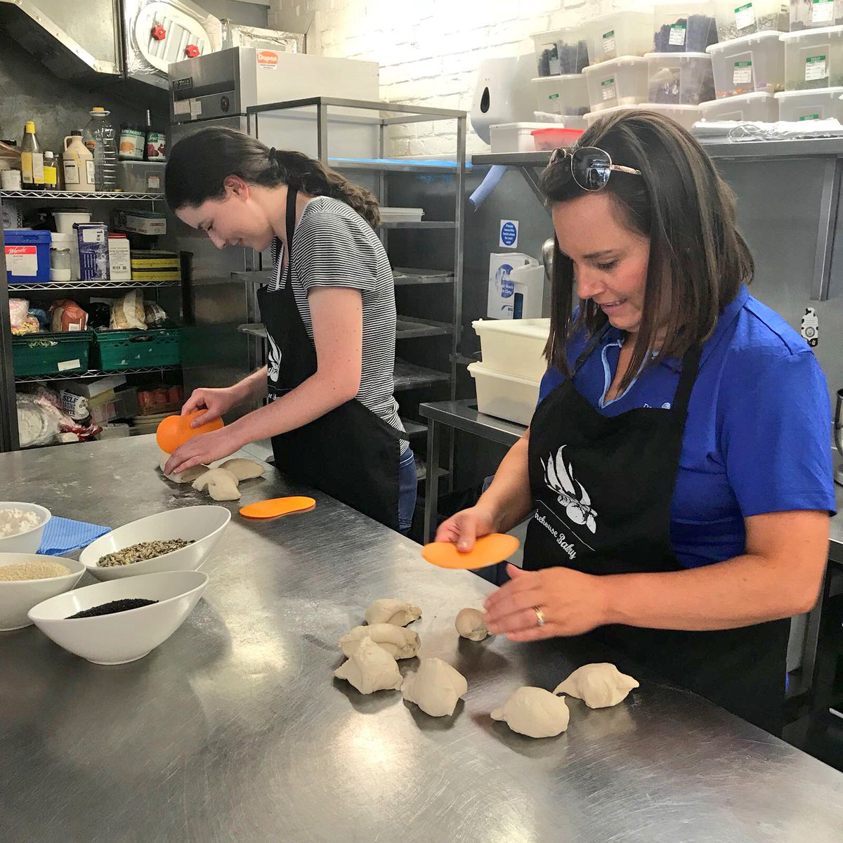 OrangeworksIE's tweet photo. Learning from the master @firehousebread - Thanks to Patrick in #FireHouseBakery #WicklowChallenge https://t.co/hZWQKfCBlI