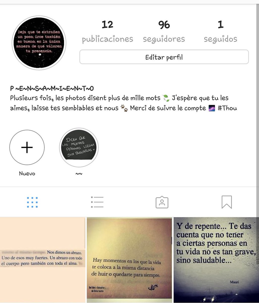 Esta es las cuenta chicos!!
INSTAPENSMIENTOS 👍👈👈 tiene fotos muy interesantes y bonitas😊💥🍃🌌