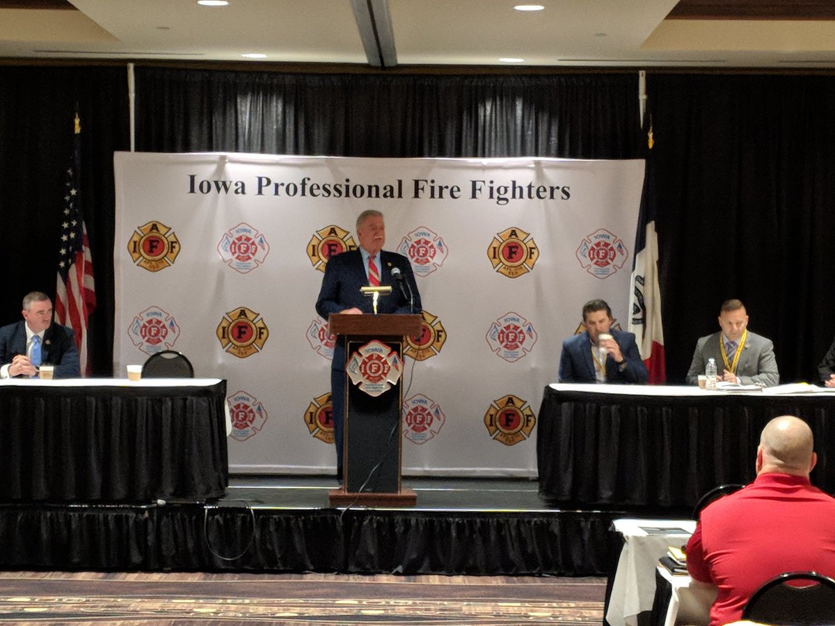 IPFF2's tweet photo. Happening now! The 94th Annual IPFF Convention in West Des Moines! Getting things started with a great welcome address by our International General President Harold Schaitberger! https://t.co/JhxSNtdWrn