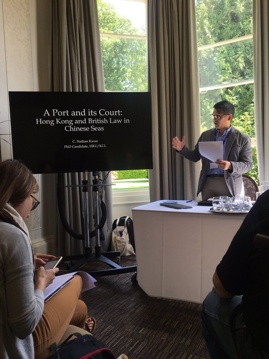 hongkonghistory's tweet photo. Nathan Kwan of HKU/KCL, who has contributed to our blog before, is now speaking about HK and British Law in Chinese Seas #batw2018 https://t.co/jhB1cIXyXb