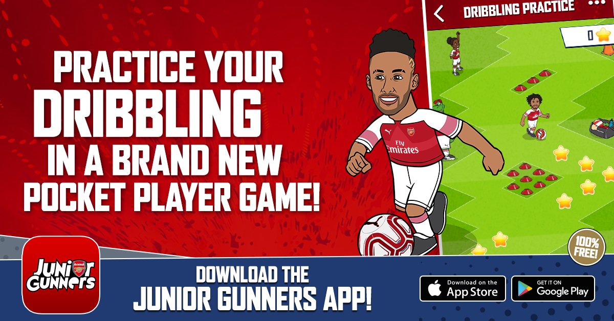 JuniorGunners's tweet photo. Have you had a go at our new Dribble Practice Pocket Player game yet? What's your highest score? 🤔📲 #JGapp https://t.co/c6y9HMODOk