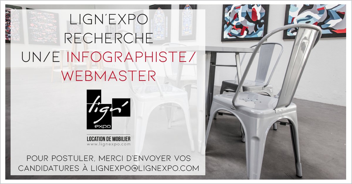 Lign_E's tweet photo. @LignExpo Recrute un/e Inforgraphiste / Webmaster en CDI. 

Plus d'infos : lignexpo@lignexpo.com

#Emploi #Toulouse #recrutement #offreemploi #toulousejob https://t.co/szfuh1BNJK